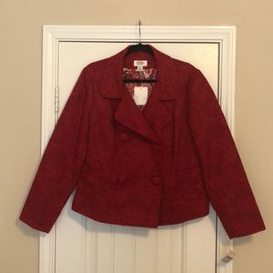 TALBOTS Red Print Blazer